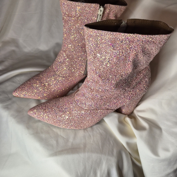 Old Cutler Sparkling Pink Ankle Boots - Picture 3 of 7